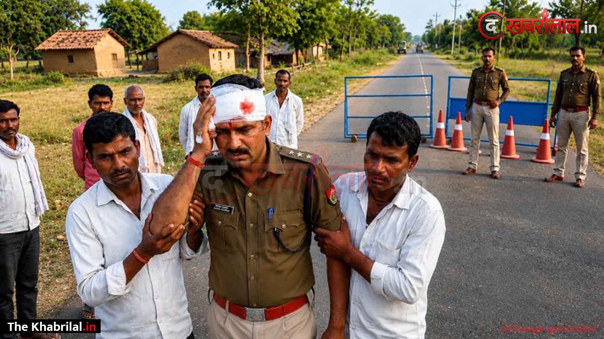 सीधी में कानून के रखवाले पर खौफनाक हमला: चक्काजाम खुलवाने पहुंचे कमर्जी TI के सिर पर मारी कुल्हाड़ी और हंसिया; सिर में आए 12 टांके, हालत गंभीर