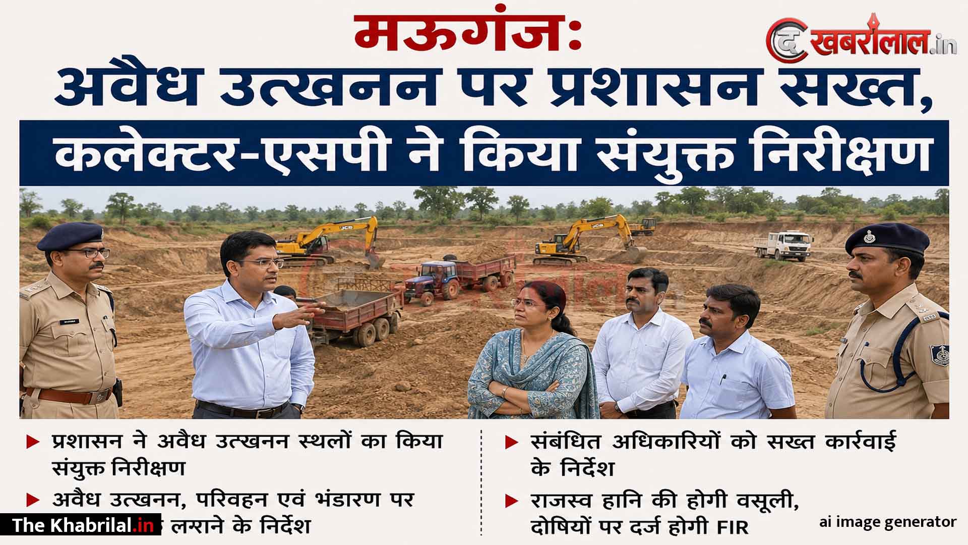 मऊगंज में अवैध खनन माफिया पर कसेगा शिकंजा: कलेक्टर और एसपी ने खुद संभाली कमान, सरदमन गांव में अचानक पहुंचे आला अफसर