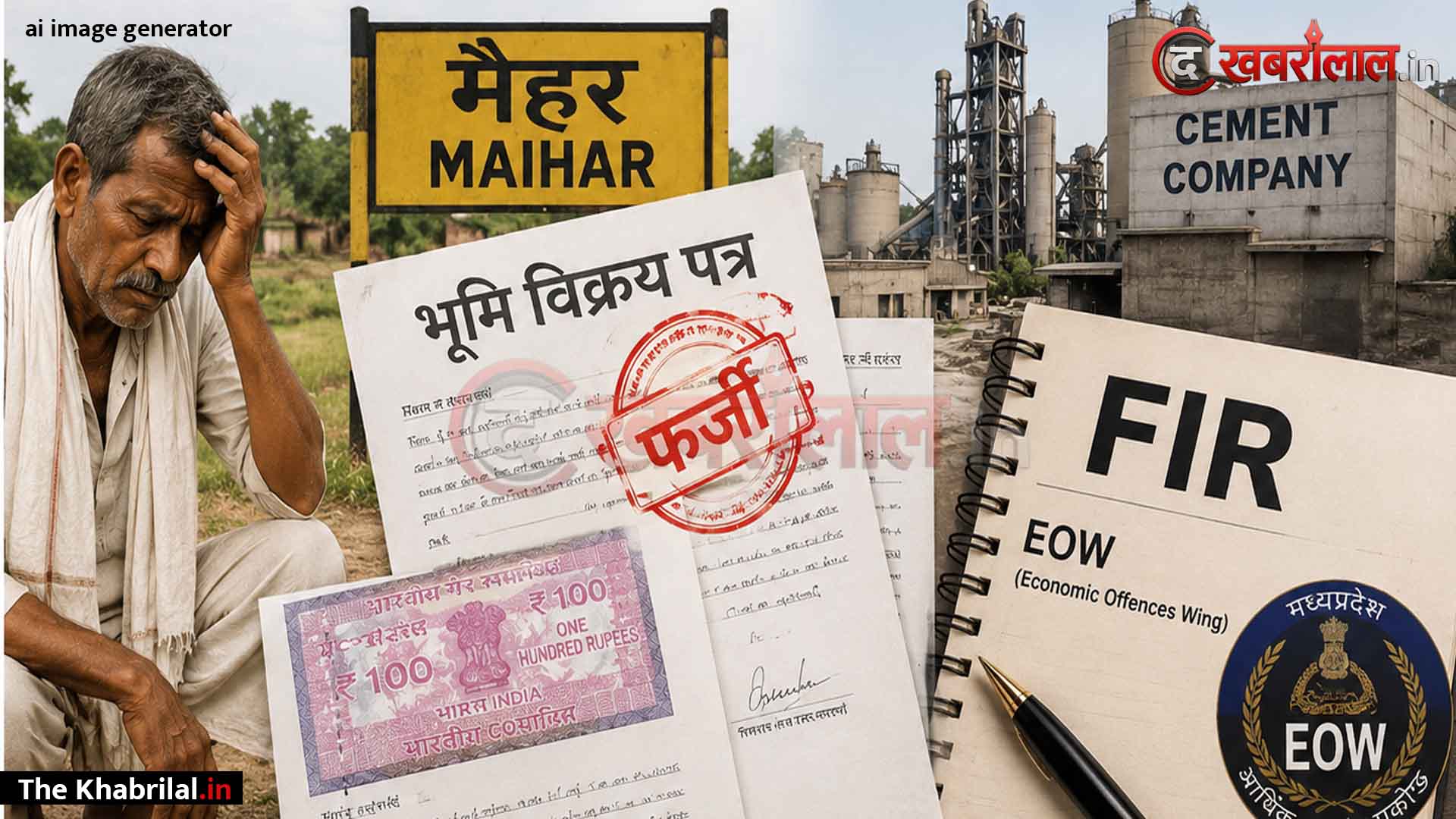 मैहर में ज़मीन का महा-फर्जीवाड़ा: असली मालिक को भनक तक नहीं और सीमेंट कंपनी को बेच दी 28 लाख की बेशकीमती भूमि; ईओडब्ल्यू ने दर्ज की FIR