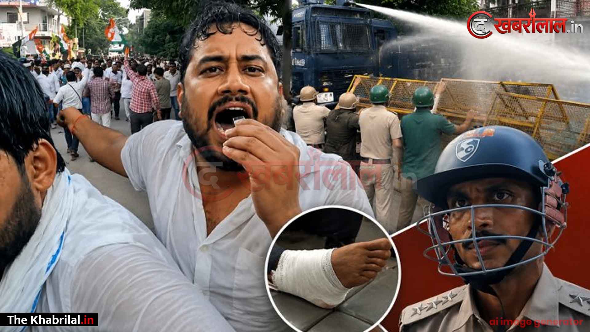 सतना में ‘महा-संग्राम’: BJP दफ्तर घेरने पहुंचे युवा कांग्रेस कार्यकर्ताओं पर पुलिस ने चलाया वाटर कैनन; अफरा-तफरी में अध्यक्ष वरुण गुर्जर का पैर टूटा, शहर में भारी तनाव
