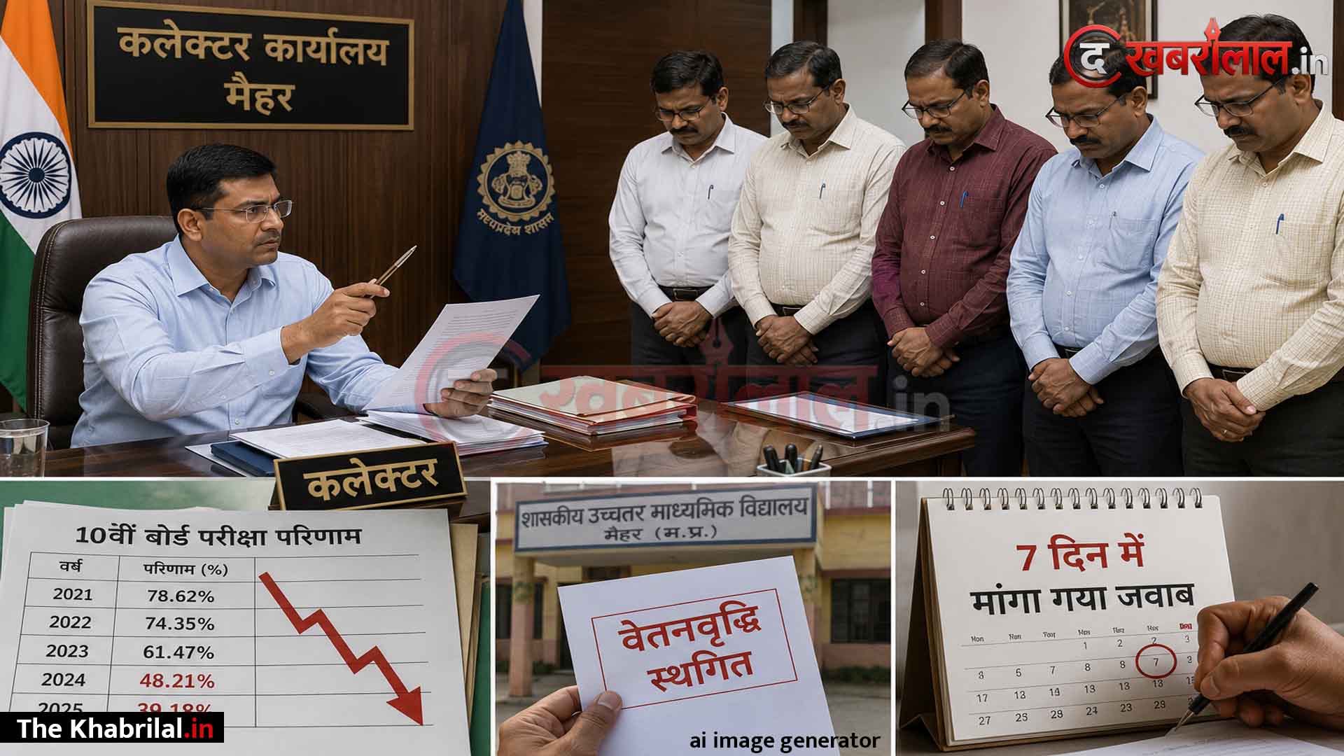 मैहर में शिक्षा विभाग पर कलेक्टर का हंटर: 10वीं बोर्ड में घटिया रिजल्ट देने वाले 5 सरकारी प्राचार्यों की रुकेगी वेतनवृद्धि; 7 दिन में मांगा जवाब