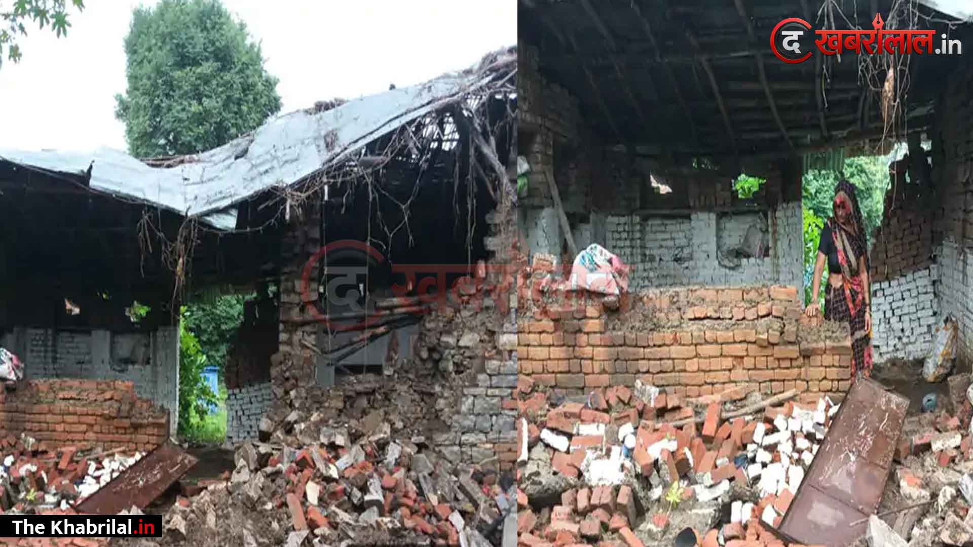 मैहर में लगातार बारिश का कहर: घोरबई गांव में भरभराकर ढहा जर्जर मकान; परिवार के पहले ही घर खाली करने से टला बड़ा हादसा, मलबे में दबा घरेलू सामान